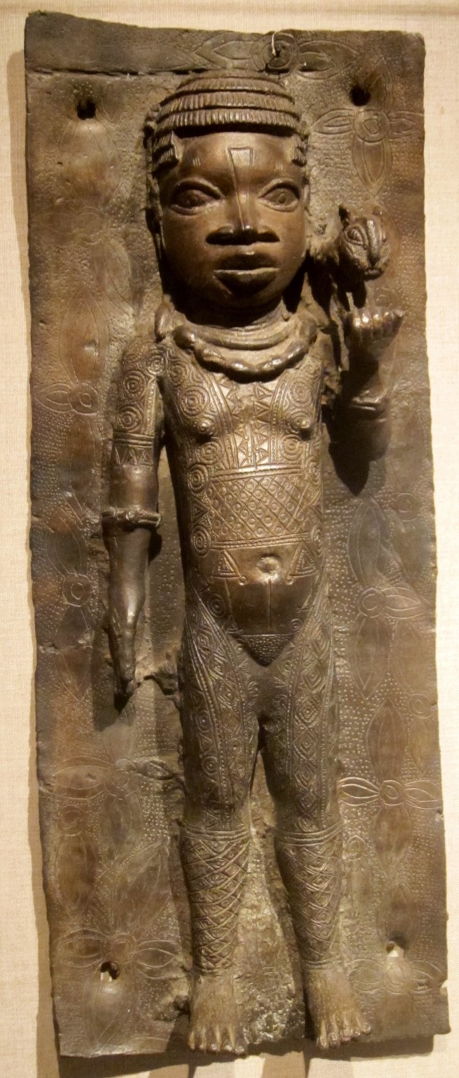 Benin girl with leopard